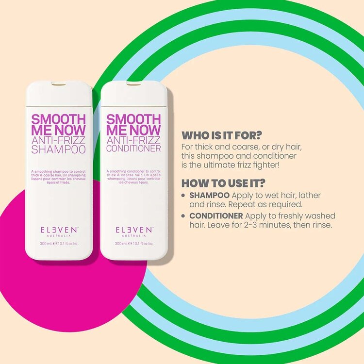 ELEVEN Australia Colour Pop! | Smooth Trio | Holiday Set 2025 – Hydrating & Smoothing Set For Soft, Frizz-Free Hair