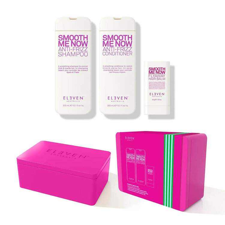 ELEVEN Australia Colour Pop! | Smooth Trio | Holiday Set 2025 – Hydrating & Smoothing Set For Soft, Frizz-Free Hair