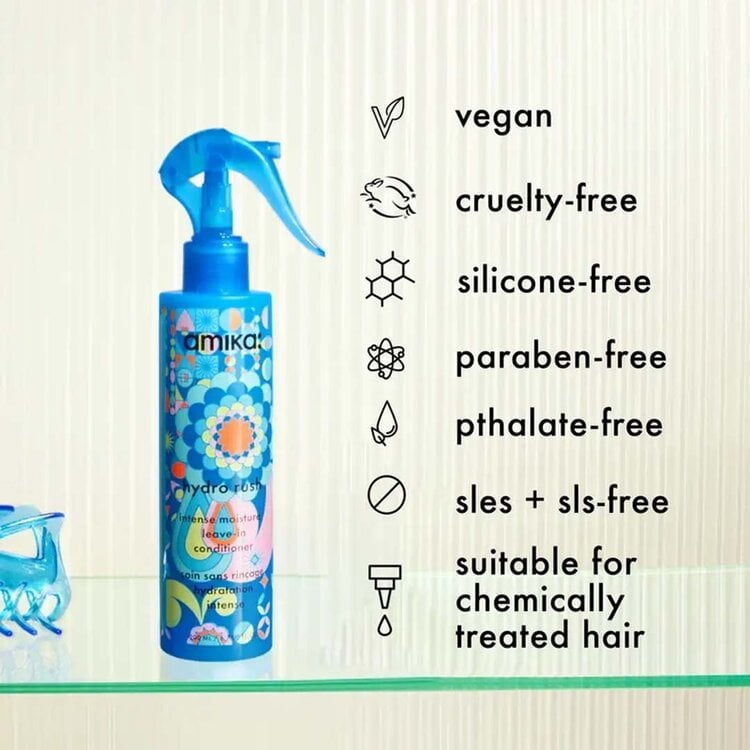 amika: Hydro Rush | Intense Hydration Leave-In (200 ml) – Moisturizes, Detangles and Smooths Without Weight