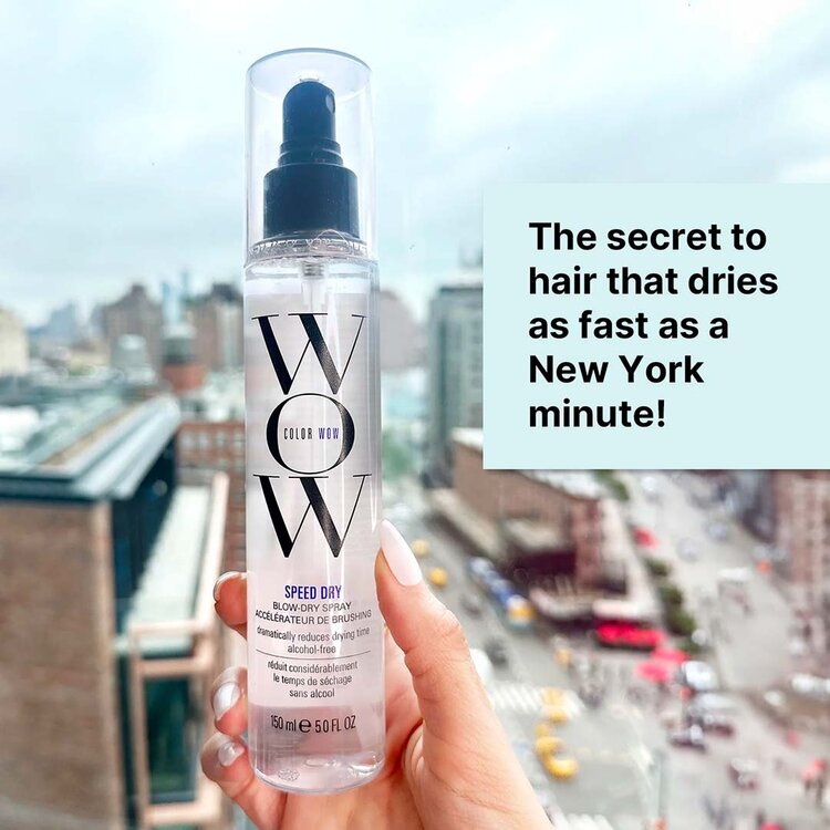 COLOR WOW Speed Dry | Blow-Dry Accelerator (150 ml / 5.0 oz) – Heat-activated mist that cuts dry time and smooths frizz