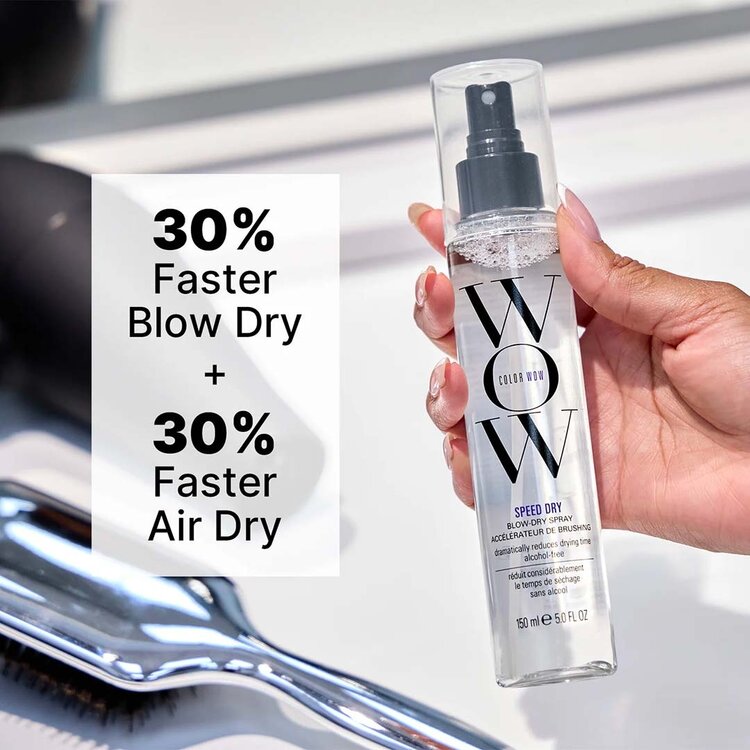 COLOR WOW Speed Dry | Accélérateur de Brushing (150 ml / 5.0 oz) – Brume thermo-active qui réduit le temps de séchage et lisse les frisottis