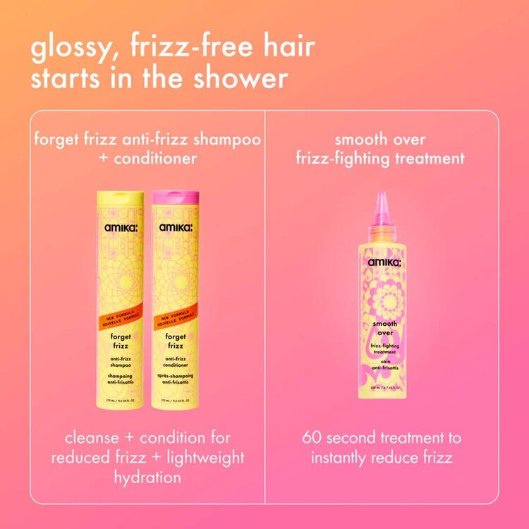 amika: Forget Frizz | Anti-Frizz Shampoo – Gently Cleanses, Smooths the Fiber and Helps Control Frizz