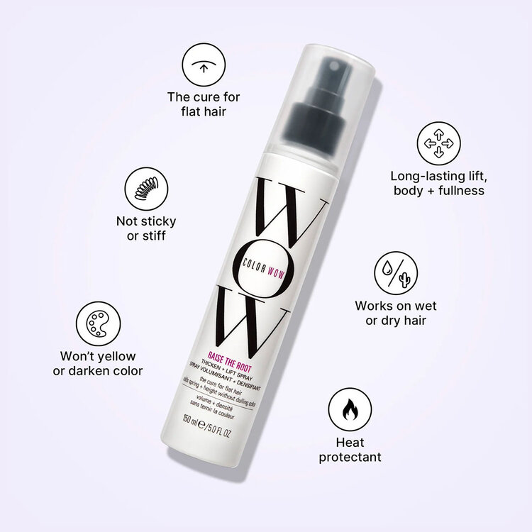 COLOR WOW Raise The Root | Root-Lifting Thickening Spray – Weightless lift at the roots with clean, flexible hold