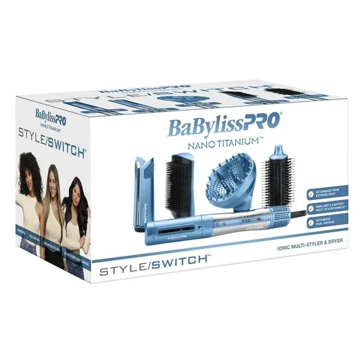 BABYLISSPRO Nano Titanium | 5-in-1 Ionic Multi-Styler & Dryer – Fast Drying, Volume and Frizz Control With Versatile Attachments
