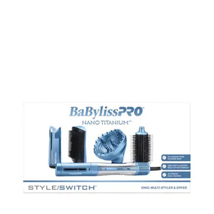 BABYLISSPRO Nano Titanium | Séchoir Multi-Coiffant Ionique 5 en 1 – Séchage Rapide, Volume et Contrôle Des Frisottis Avec 5 Embouts Polyvalents