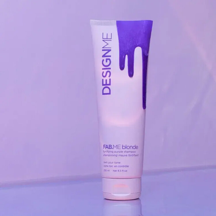 DESIGN.ME Fab.Me | Strengthening Purple Shampoo 250 ml (8.5 fl. oz) – Tones Brass and Fortifies Blonde and Highlighted Hair