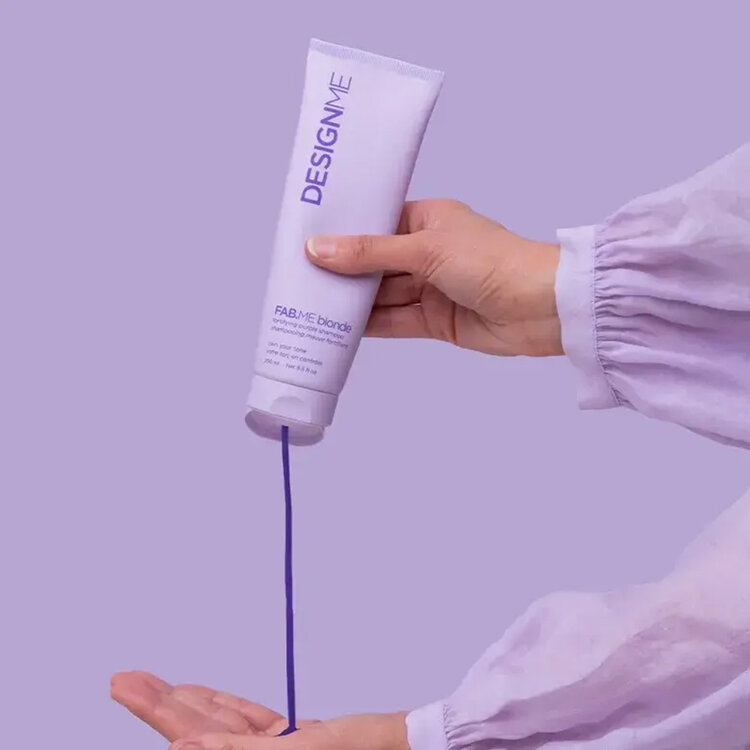DESIGN.ME Fab.Me | Shampooing Mauve Fortifiant 250 ml (8.5 fl. oz) – Neutralise Les Reflets Jaunes et Renforce la Fibre