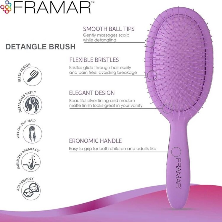 FRAMAR Brosse Démêlante Ovale | Collection Classique – Démêle en douceur sans tirer ni casser