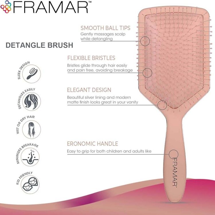 FRAMAR Paddle Brush | Core Collection  – Fast, gentle detangling on a larger surface