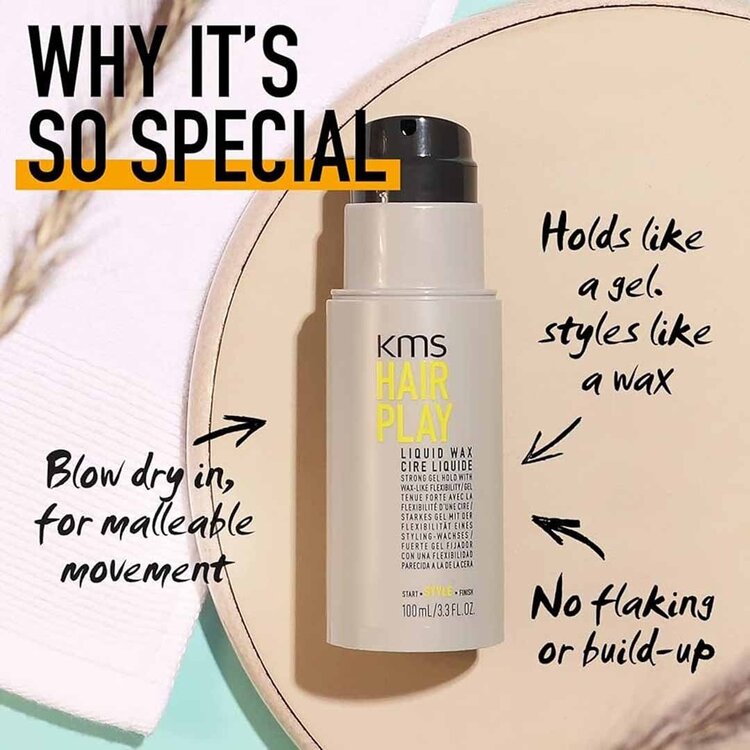 KMS Hairplay | Cire Liquide (100ml/3.3oz) - Contrôle souple avec finition naturelle