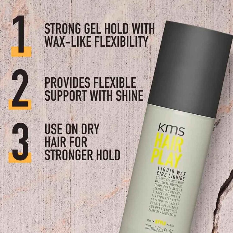 KMS Hairplay | Cire Liquide (100ml/3.3oz) - Contrôle souple avec finition naturelle