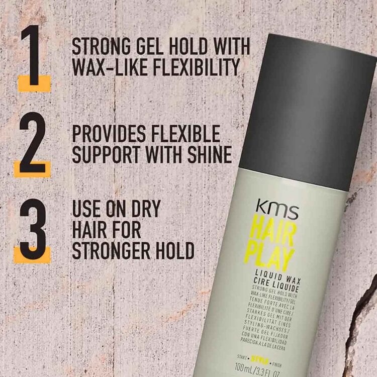 KMS Hairplay | Liquid Wax (100ml/3.3oz) - Flexible control with a natural finish