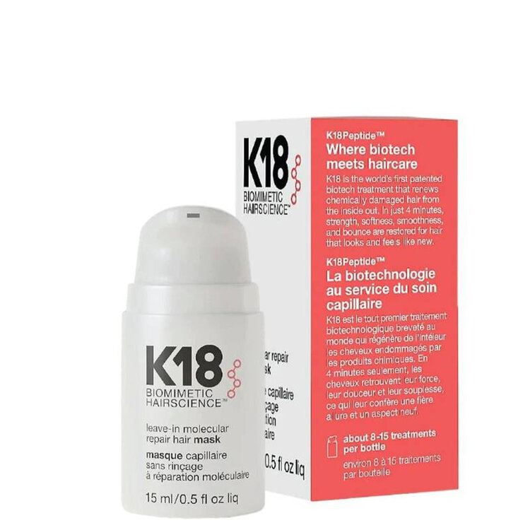 K18 Biomimetic Hairscience K18 - Masque Capillaire . Sans Rinçage à Réparation Moléculaire / Leave-in Molecular Repair Hair Mask (*5ml/0.17oz)