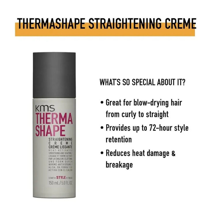 KMS Thermashape | Straightening Creme (150ml/5.0oz) – Heat protection and frizz control