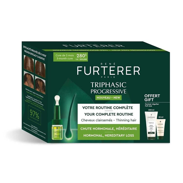René FURTERER Paris Triphasic Progressive | Intensive Thinning Hair Serum – Anti-hair loss cure for fuller-looking hair