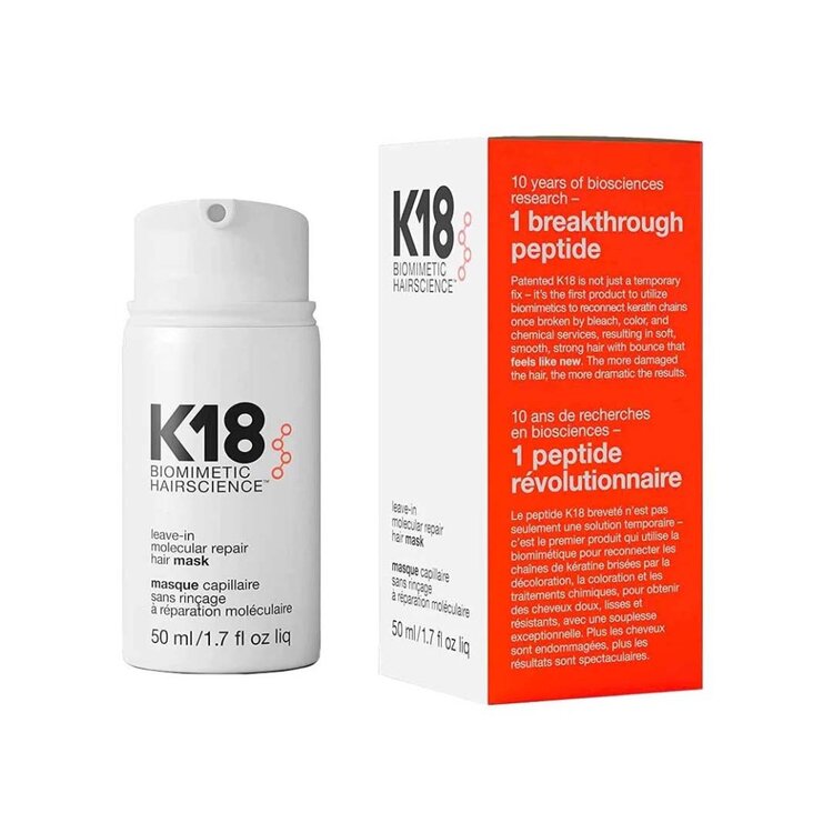 K18 Biomimetic Hairscience Masque Capillaire Réparation Moléculaire Sans Rinçage – Soin réparateur profond pour cheveux abîmés