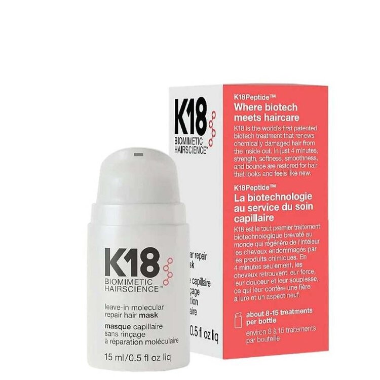 K18 Biomimetic Hairscience Leave-in Molecular Repair Hair Mask – Deep repair treatment for damaged hair
