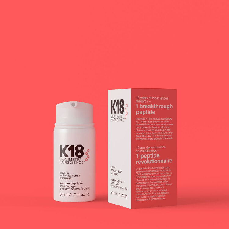 K18 Biomimetic Hairscience Masque Capillaire Réparation Moléculaire Sans Rinçage – Soin réparateur profond pour cheveux abîmés