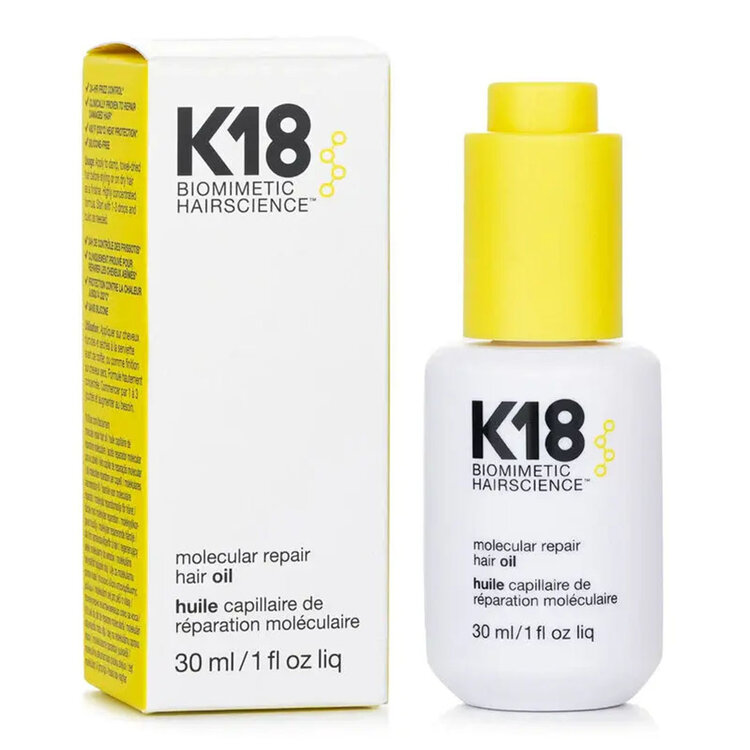 K18 Biomimetic Hairscience Molecular Repair Hair Oil – Lightweight anti-frizz repairing oil