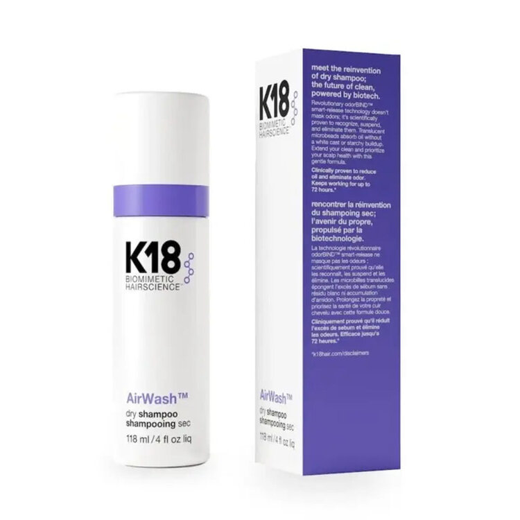 K18 Biomimetic Hairscience AirWash | Shampooing Sec – Nettoyant léger sans eau pour rafraîchir les racines