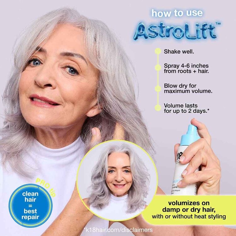 K18 Biomimetic Hairscience AstroLift | Spray Volumisant Réparateur – Soin volume + réparation légère