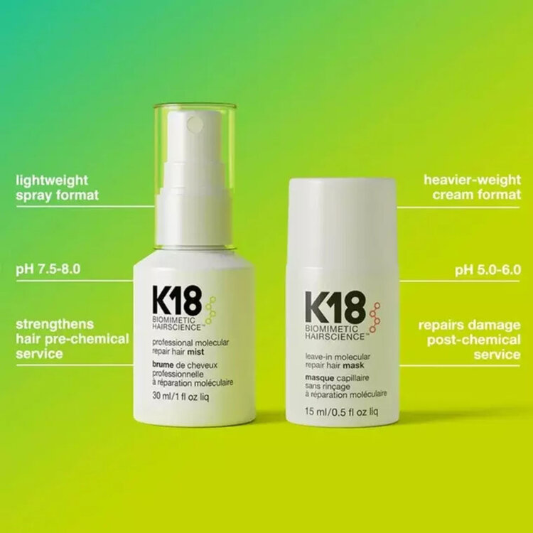 K18 Biomimetic Hairscience Pro Hair Repair Mini Kit | Discovery Set 2025 – Mini molecular repair duo