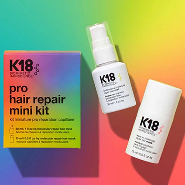 K18 Biomimetic Hairscience Pro Hair Repair Mini Kit | Discovery Set 2025 – Mini molecular repair duo