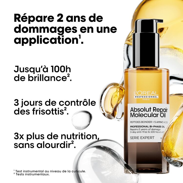 L'ORÉAL PROFESSIONNEL Serie Expert | Absolut Repair Molecular | Bi-Phase Oil – Lightweight shine and frizz control