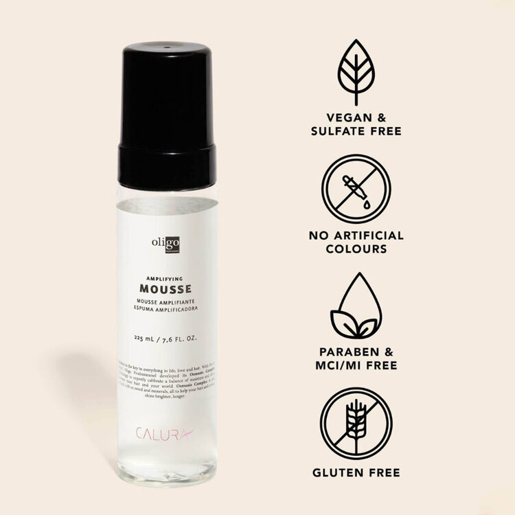 OLIGO Calura | Amplifying Mousse (225ml/7.6oz) – Lightweight volumizing mousse