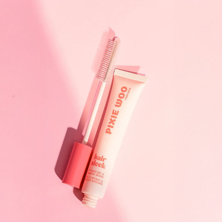 PIXIE WOO Hair Sleek | Gel Coiffant & Brosse Intérée – Gel de finition pour coiffures lissées et baby hairs