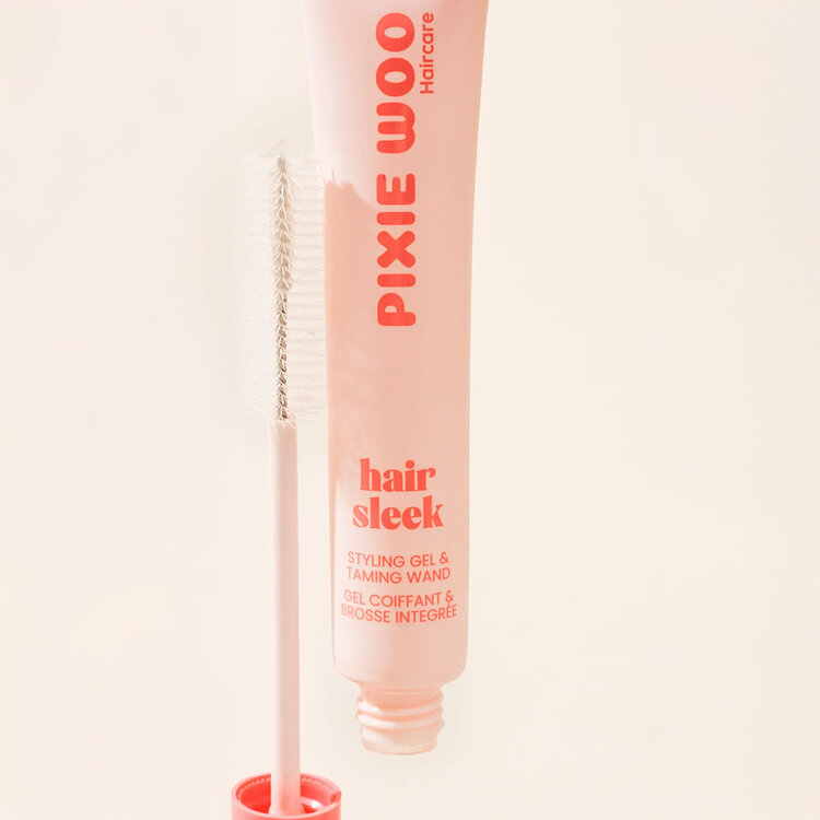 PIXIE WOO Hair Sleek | Gel Coiffant & Brosse Intérée – Gel de finition pour coiffures lissées et baby hairs