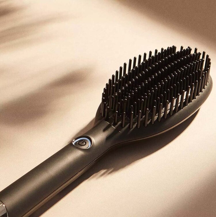 GHD Good Hair Day Glide | Smoothing Hot Brush (Black) - Quick Smoothing & Frizz Control