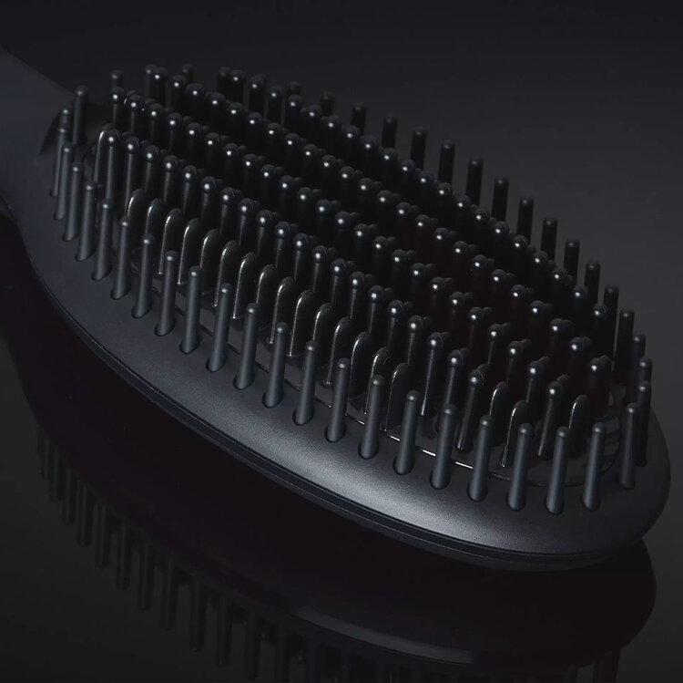 GHD Good Hair Day Glide | Smoothing Hot Brush (Black) - Quick Smoothing & Frizz Control
