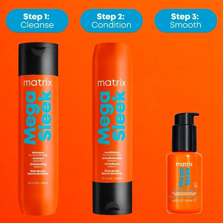 MATRIX Mega Sleek | Heat Activated Smoothing Serum (50 ml / 1.69 Oz) - 96h Anti-frizz