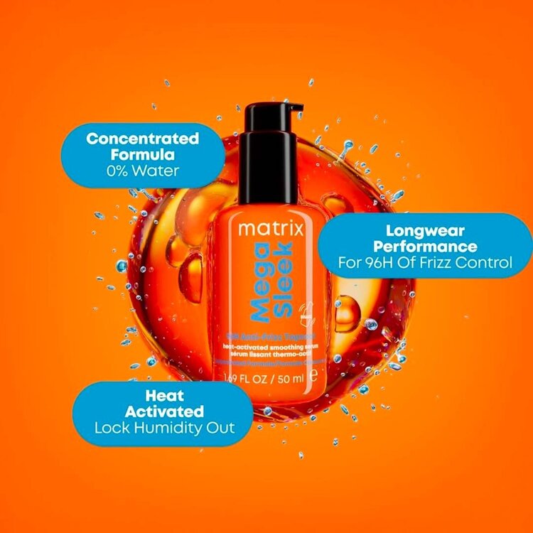 MATRIX Mega Sleek | Sérum Lissant Thermo-Actif (50 Ml / 1.69 Oz) — Anti Frisottis 96h