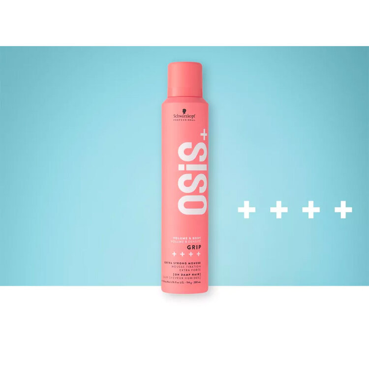 SCHWARZKOPF OSIS+ Grip | Mousse Extra Forte (200 ml / 154 g / 6.76 oz) – Tenue extra forte et volume longue durée