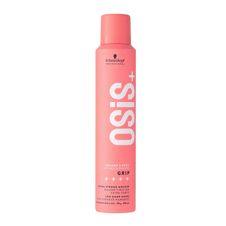 SCHWARZKOPF OSIS+ Grip | Extra Strong Mousse (200 ml / 154 g / 6.76 oz) - Extra Strong Hold With Lasting Volume