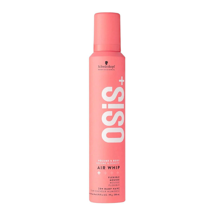 SCHWARZKOPF OSIS+ Air Whip | Flexible Mousse (200 ml / 191 g / 6.76 oz) – Airy volume with flexible hold
