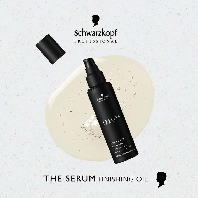 SCHWARZKOPF Session Label | The Serum — Finishing Oil (100ml/3.3oz) - Lightweight oil that smooths frizz, boosts shine and softens without weighing down