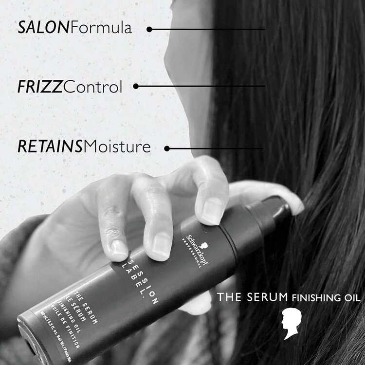 SCHWARZKOPF Session Label | The Serum — Finishing Oil (100ml/3.3oz) - Lightweight oil that smooths frizz, boosts shine and softens without weighing down