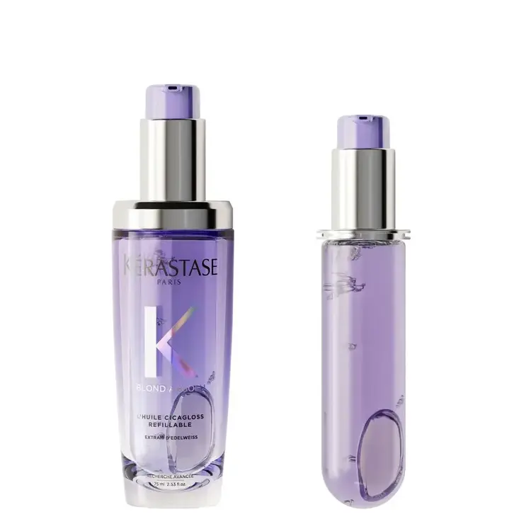 KÉRASTASE Routine Capillaire | Blond Absolu | Duo Rechargeable | L'Huile Capillaire Cicagloss – Duo d’huiles réparatrices et protectrices pour cheveux blonds