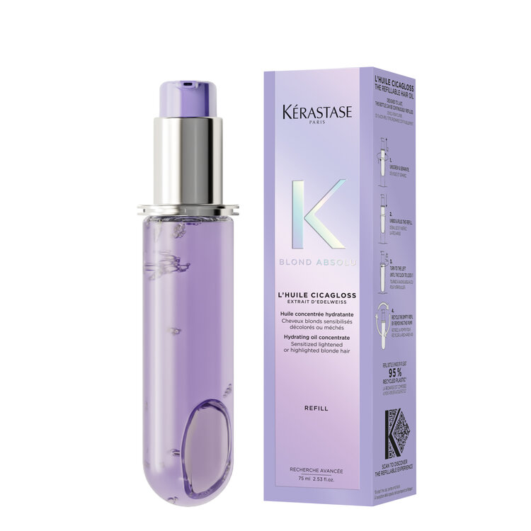 KÉRASTASE Blond Absolu | Refillable Duo | L'Huile Capillaire Cicagloss – Strengthening & protecting oils for blonde hair