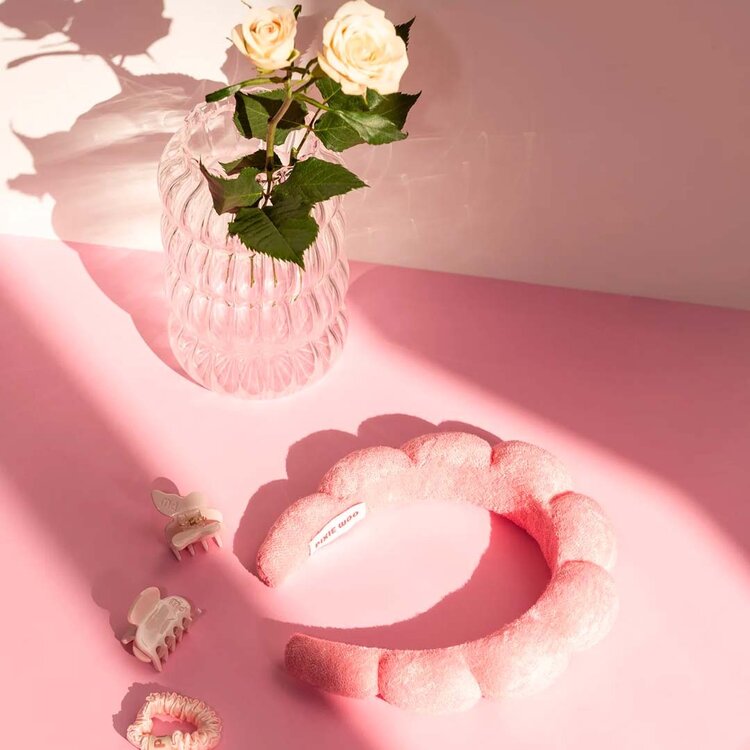 PIXIE WOO Serre-Tête - Bandeau Effet Serviette pour Routine du Visage