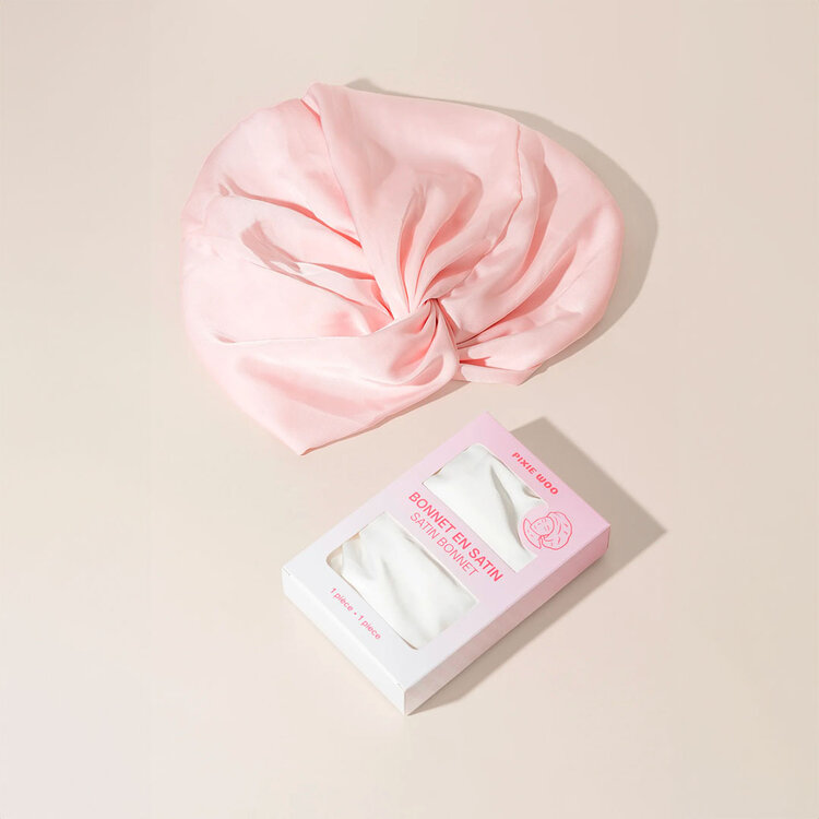 PIXIE WOO Bonnet de Satin - Protection Nocturne Anti-Frisottis