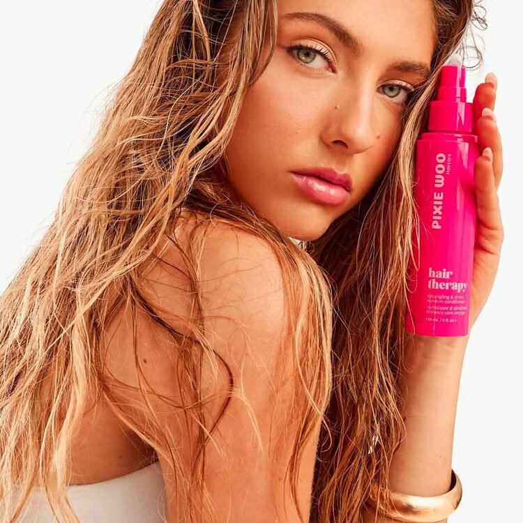 PIXIE WOO Hair Therapy | Detangling & Shine Leave-In Conditioner (Limited Edition) - Sweet Raspberry Fragrance