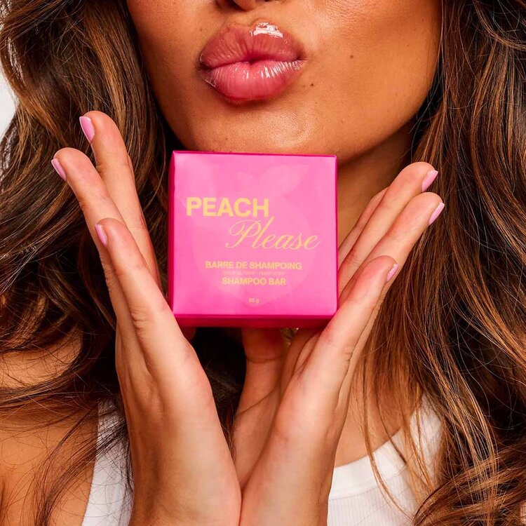 PIXIE WOO Peach Please — Shampooing en Barre – Shampooing solide doux à la pêche