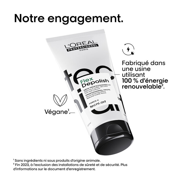 L'ORÉAL PROFESSIONNEL Tecni.Art | Flex Depolish Pâte Effet Brut (100 ml / 3.4 oz) – Finition matte et effet coiffé-décoiffé