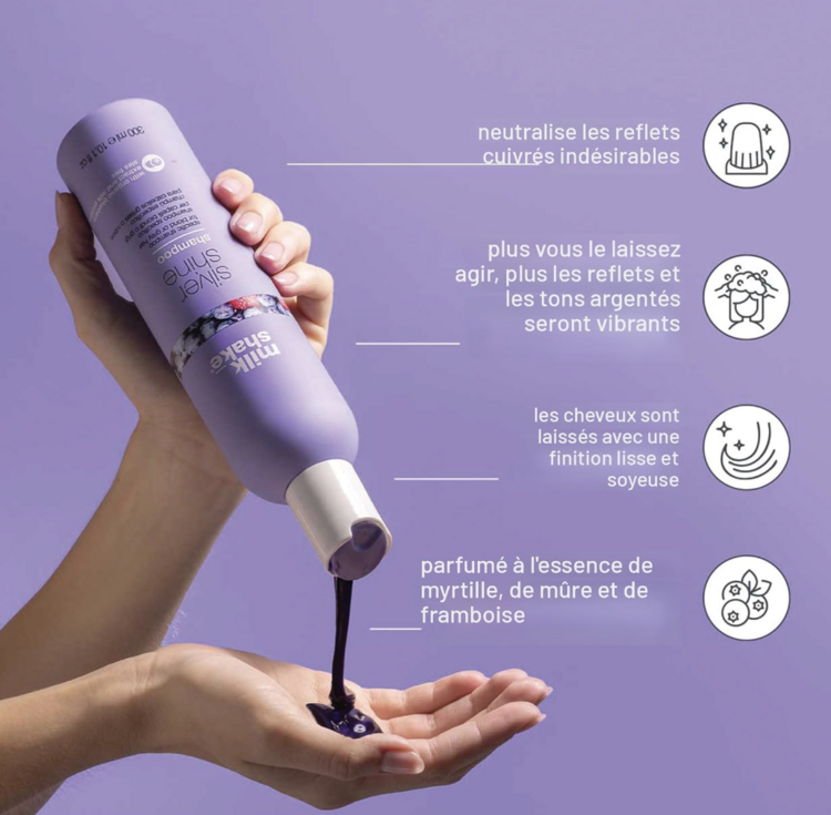 MILK_SHAKE Silver Shine | Shampoo for Blonde or Grey Hair – Neutralizes Yellow Tones