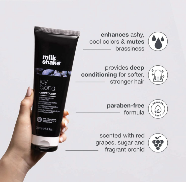 MILK_SHAKE Icy Blond | Revitalisant pour Cheveux Blonds – Neutralisation intense et soin profond