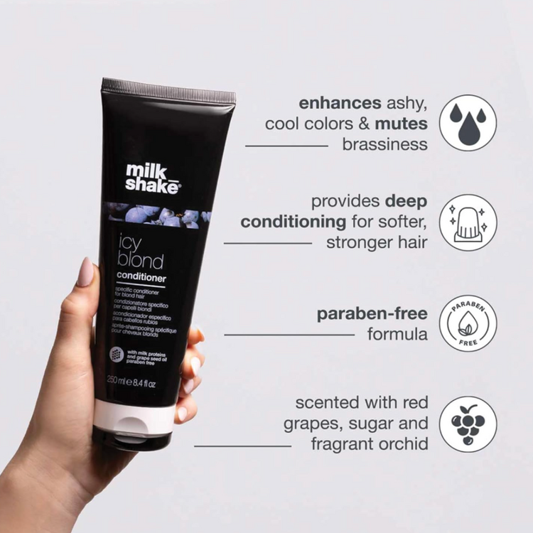 MILK_SHAKE Icy Blond | Revitalisant pour Cheveux Blonds – Neutralisation intense et soin profond